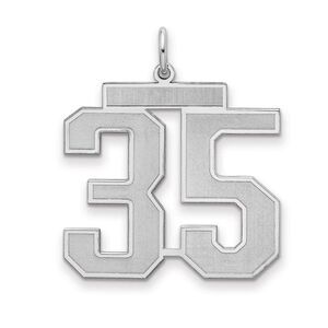 Sterling Silver, Jersey Collection, Large Number 35 Pendant